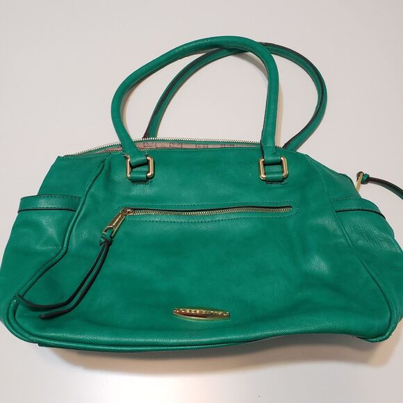 Liz Claiborne Green Faux Leather Satchel / Shoulder Purse - Picture 10 of 11